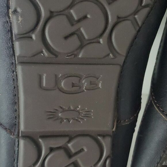 UGG Men's Ascot Slipper Dark Spice Leather Sheep Wool Size 9 NWOB - Picture 12 of 12